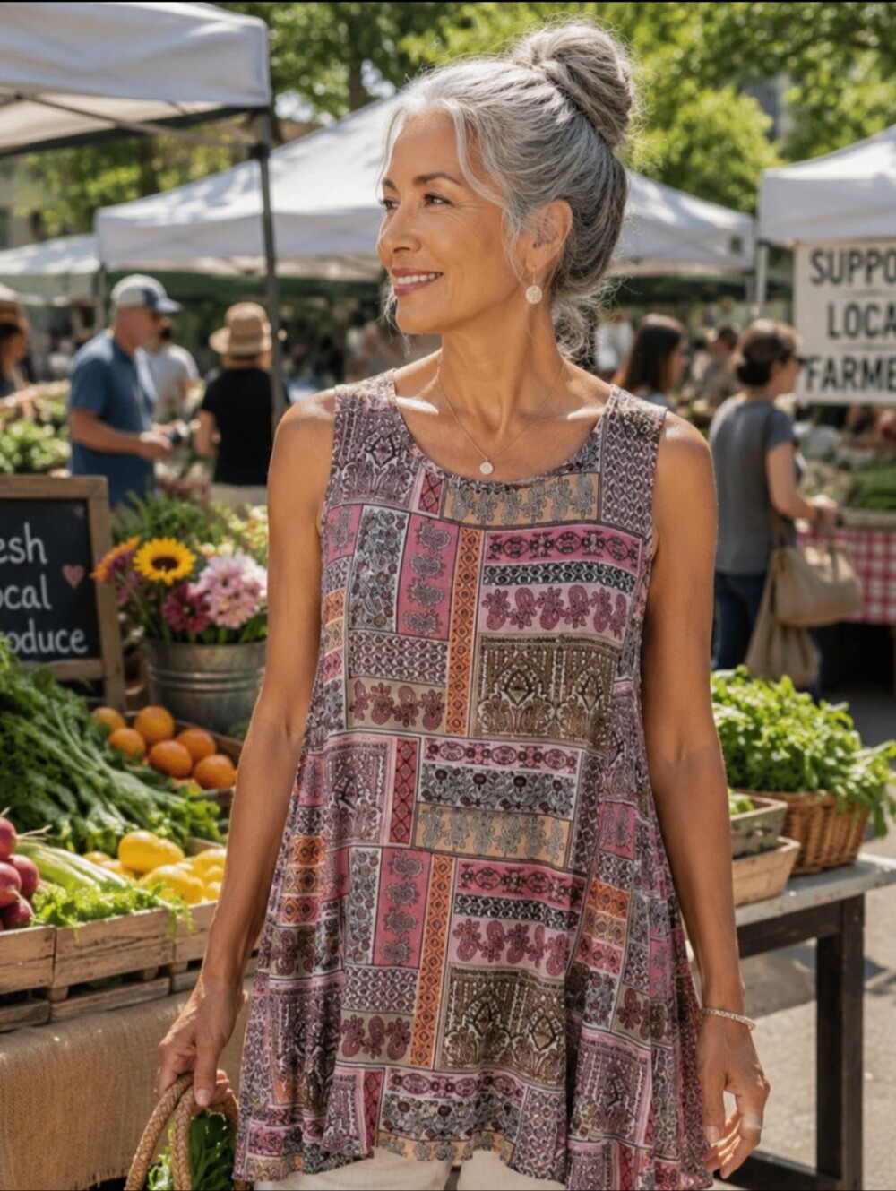 J.Jill | Women's Medium | Sleeveless Tunic Style with Flowy One Tier Hem